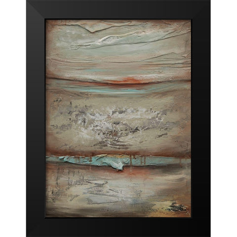 B Contours Black Modern Wood Framed Art Print by Hinz