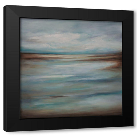 Swiftly Black Modern Wood Framed Art Print with Double Matting by Hinz