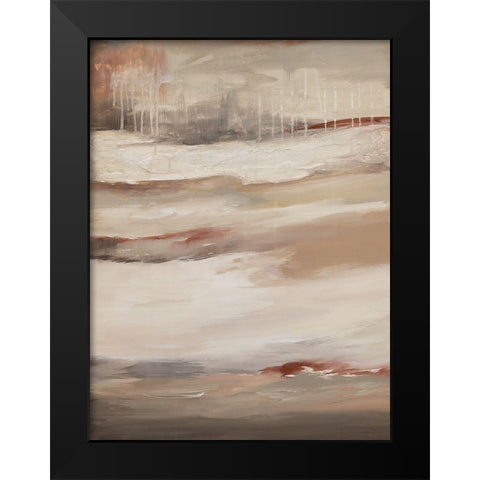 Earthtone Abstract B Black Modern Wood Framed Art Print by Hinz