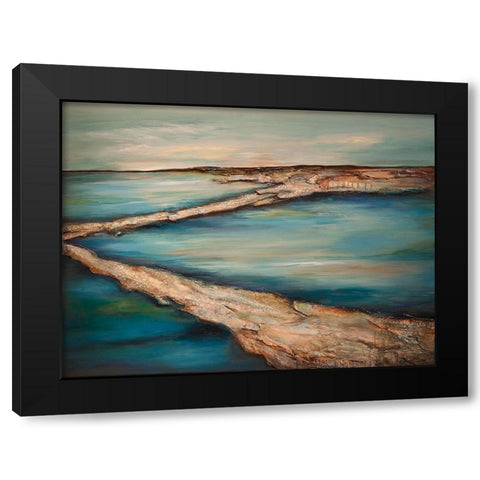 Zig Zag Landscape Black Modern Wood Framed Art Print by Hinz