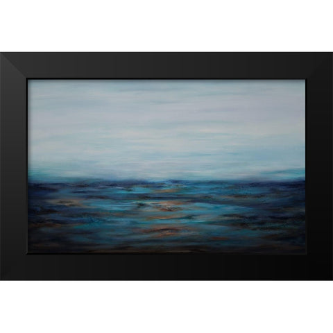 Mist Over Ocean Black Modern Wood Framed Art Print by Hinz