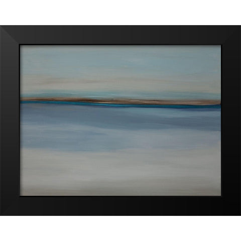 Over the Blues Black Modern Wood Framed Art Print by Hinz