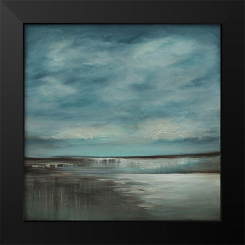 Waterfalls Black Modern Wood Framed Art Print by Hinz