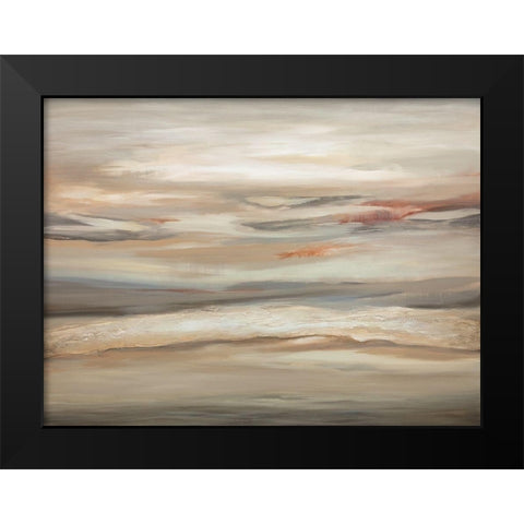 Earthtone Abstract Black Modern Wood Framed Art Print by Hinz