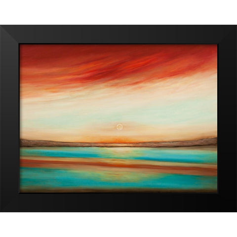 Sunset Black Modern Wood Framed Art Print by Hinz