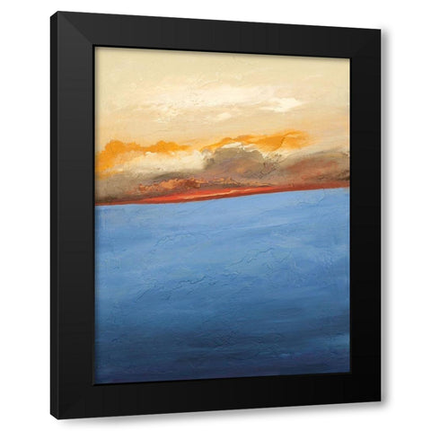 Hilltop Black Modern Wood Framed Art Print with Double Matting by Hinz