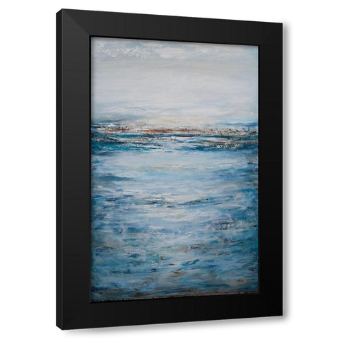Seascape Tall Black Modern Wood Framed Art Print with Double Matting by Hinz