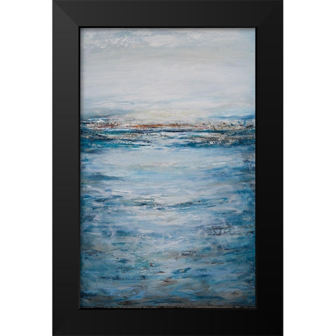 Seascape Tall Black Modern Wood Framed Art Print by Hinz