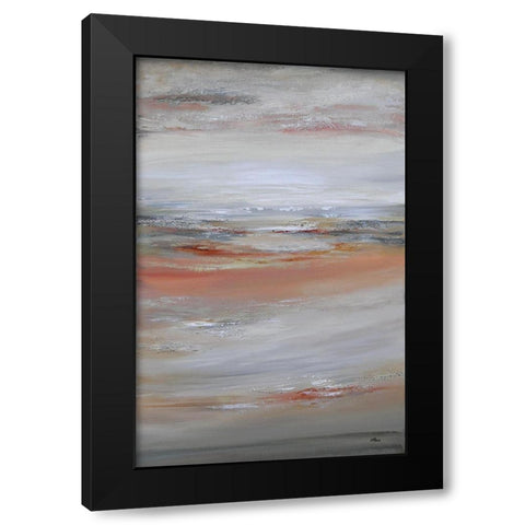 Abstract Black Modern Wood Framed Art Print with Double Matting by Hinz