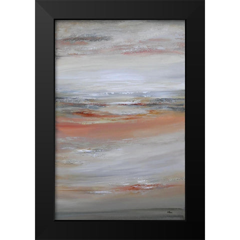 Abstract Black Modern Wood Framed Art Print by Hinz