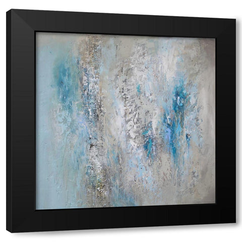 Teal Triptych A Black Modern Wood Framed Art Print with Double Matting by Hinz