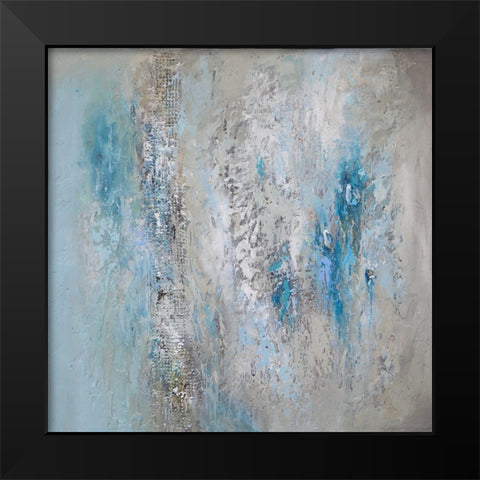 Teal Triptych A Black Modern Wood Framed Art Print by Hinz