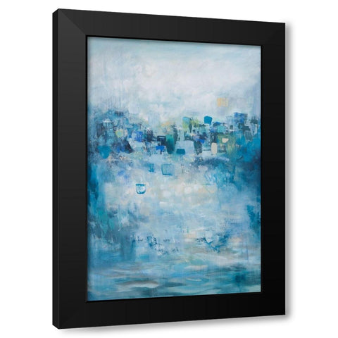 Abstract City Black Modern Wood Framed Art Print with Double Matting by Hinz