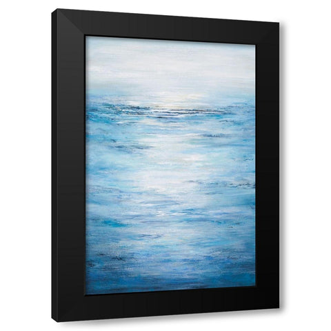 Seascape Black Modern Wood Framed Art Print with Double Matting by Hinz