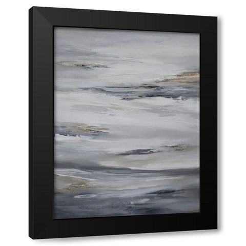 Abstract Large Glory Black Modern Wood Framed Art Print with Double Matting by Hinz