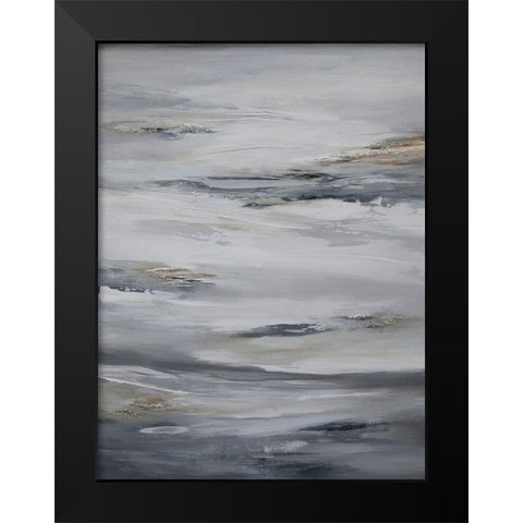 Abstract Large Glory Black Modern Wood Framed Art Print by Hinz