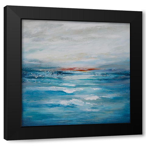 Seascape I Black Modern Wood Framed Art Print with Double Matting by Hinz