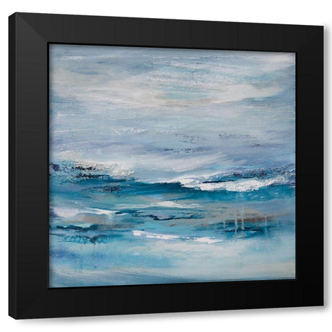 Seascape III Black Modern Wood Framed Art Print with Double Matting by Hinz