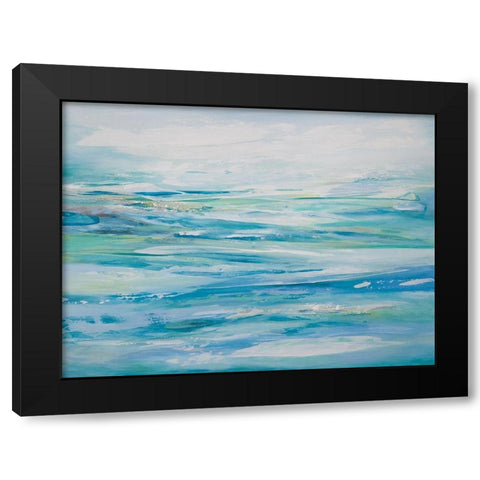 Abstract Seascape Black Modern Wood Framed Art Print by Hinz