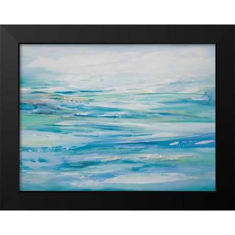 Abstract Seascape Black Modern Wood Framed Art Print by Hinz