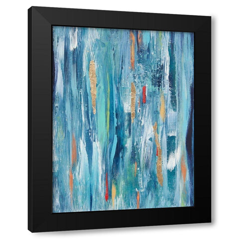 Ribbons with Gold Black Modern Wood Framed Art Print with Double Matting by Hinz