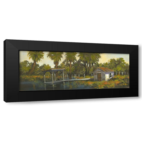 Fishing Hole Black Modern Wood Framed Art Print by Larson
