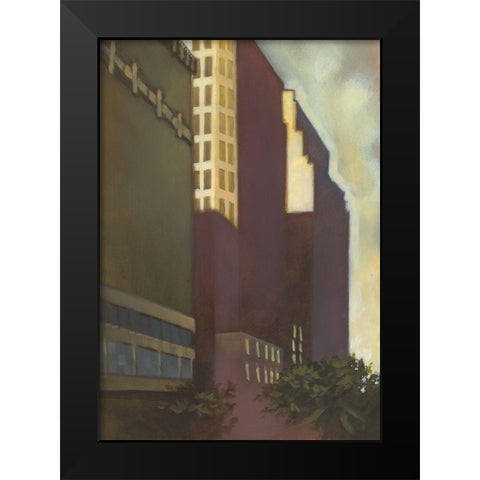 Gotham City Black Modern Wood Framed Art Print by Larson