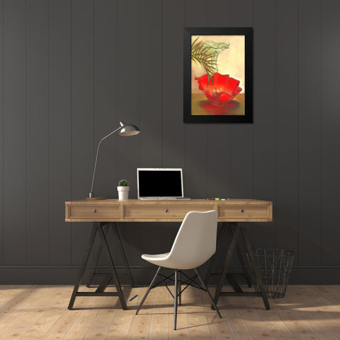Strawberry Glass Black Modern Wood Framed Art Print by Larson