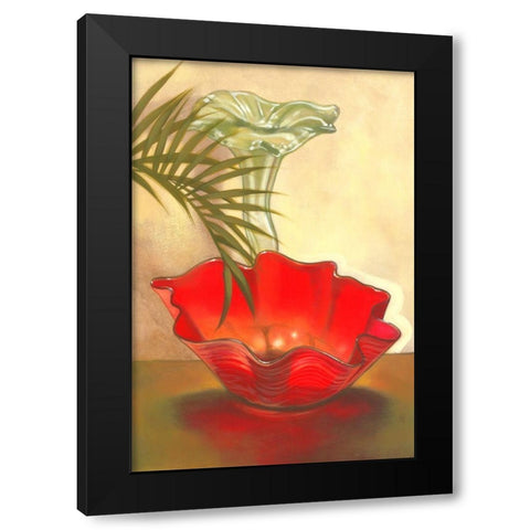 Strawberry Glass Black Modern Wood Framed Art Print by Larson