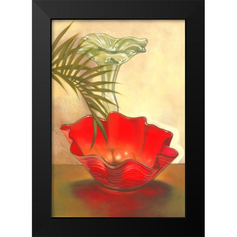 Strawberry Glass Black Modern Wood Framed Art Print by Larson