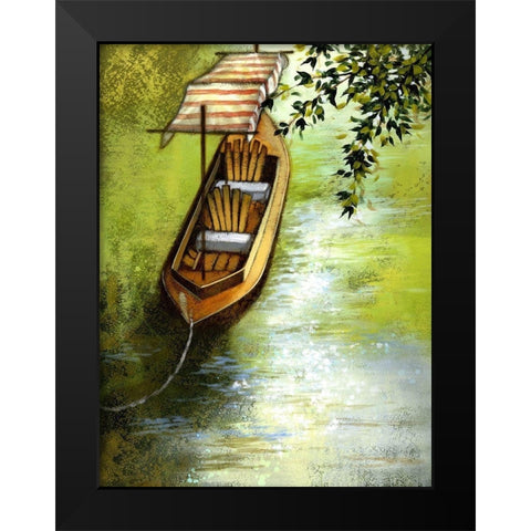 Going Boating On The Lake Black Modern Wood Framed Art Print by Larson