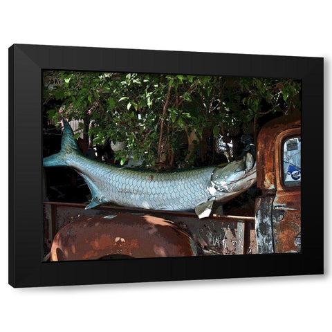 Fish Wagon III Black Modern Wood Framed Art Print with Double Matting by Mack
