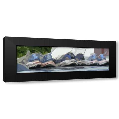 Tennies Black Modern Wood Framed Art Print by Mack