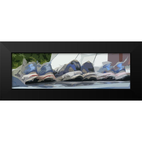 Tennies Black Modern Wood Framed Art Print by Mack