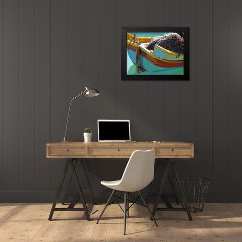 Time to Fish I Black Modern Wood Framed Art Print by Mack