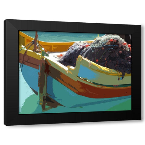 Time to Fish I Black Modern Wood Framed Art Print by Mack