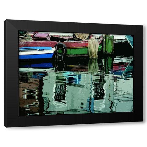 Time to Fish II Black Modern Wood Framed Art Print with Double Matting by Mack