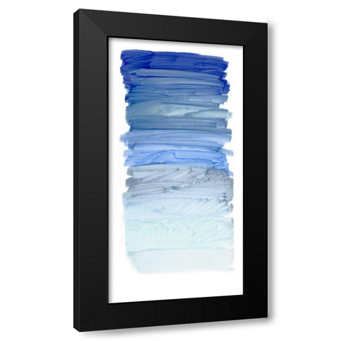 Color Strip Blue Black Modern Wood Framed Art Print by King
