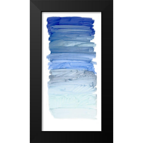 Color Strip Blue Black Modern Wood Framed Art Print by King
