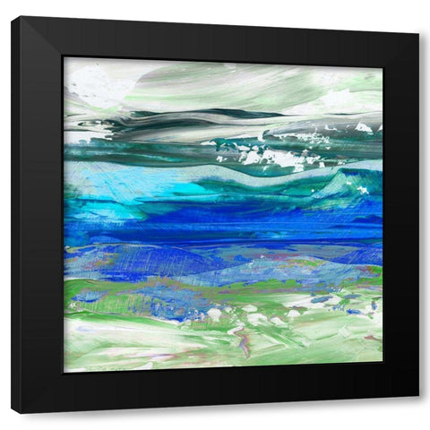 Cool Waters I Black Modern Wood Framed Art Print with Double Matting by King
