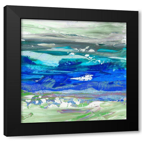 Cool Waters II Black Modern Wood Framed Art Print with Double Matting by King