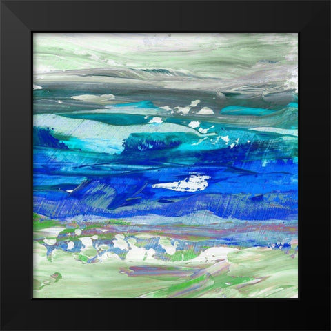 Cool Waters II Black Modern Wood Framed Art Print by King