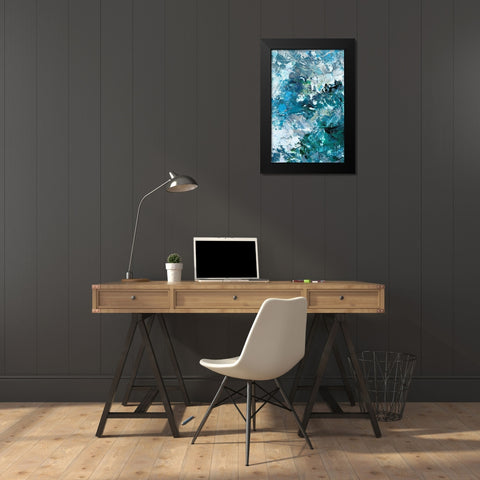 Multiple Blues I Black Modern Wood Framed Art Print by King