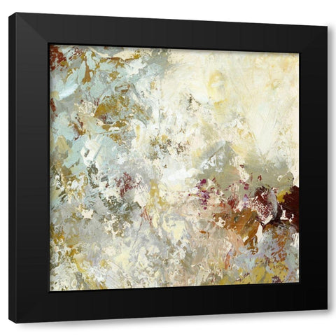 Layered Paint II Black Modern Wood Framed Art Print with Double Matting by King