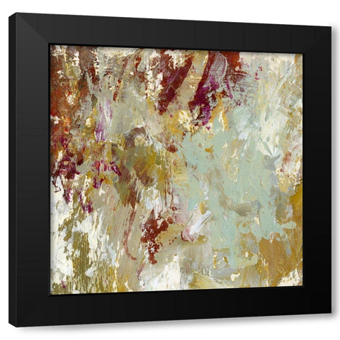 Layered Paint III Black Modern Wood Framed Art Print with Double Matting by King