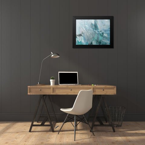 Xpress Blue Black Modern Wood Framed Art Print by King