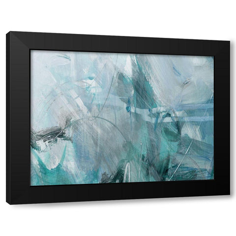 Xpress Blue Black Modern Wood Framed Art Print with Double Matting by King