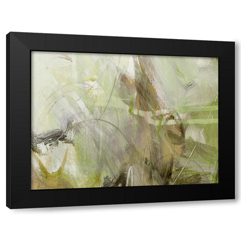 Xpress Green Black Modern Wood Framed Art Print with Double Matting by King
