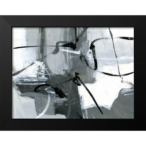 Shades of Gray II Black Modern Wood Framed Art Print by King