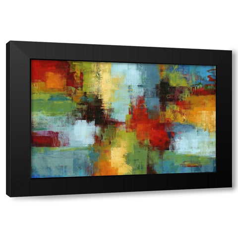 Colorburst Black Modern Wood Framed Art Print by King
